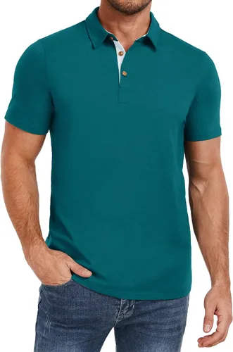 Miniatura 19 de PEGENO Camisetas Polo para Hombre de Manga Corta Camisetas de Golf de Algodón Casual Camisetas Polo de Rendimiento para Hombre