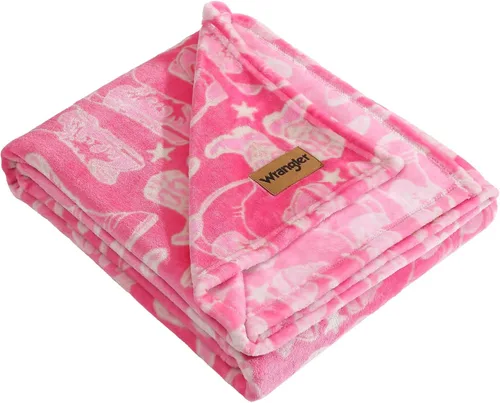 Miniatura 37 de Wrangler - Manta, ropa de cama de felpa suave, decoración occidental para la cama o el sofá (Colt naranja brillante, 50 x 60 pulgadas)