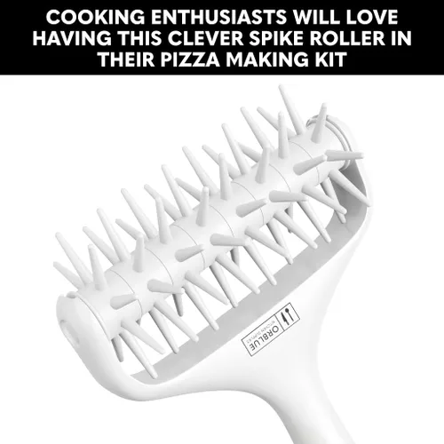 Miniatura 5 de Orblue Soporte para masa de pizza, rodillo para masa con espinas, herramienta de acoplamiento de pizza para cocina doméstica y comercial - Gris