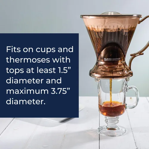 Miniatura 6 de Clever Gotero de Café y Filtros, Grande 18 oz, Diseño Clásico Original, Plástico Seguro Libre de BPA, cafetera de goteo, cafetera pour over, 100 Java