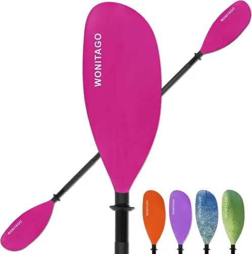 Remos de Kayak con Eje de Aleación y Pala de PP, Remos Flotantes para Kayak, Ajustables 230-250 cm/90-98 Pulgadas, 210-230 cm/82-90 Pulgadas Rosado