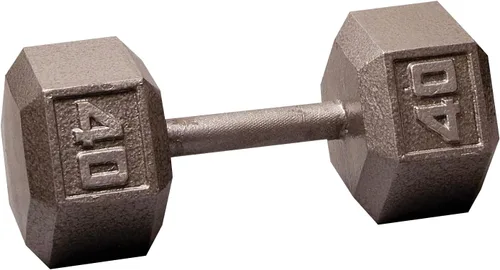 Miniatura 22 de Body-Solid Mancuerna hexagonal de hierro fundido, pesas de mano para hombres y mujeres, mancuernas de peso para entrenamiento de fuerza, culturismo
