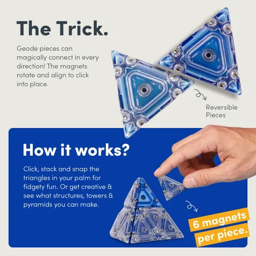 Miniatura 5 de Speks Geode - Juguete magnético para ansiedad Juguete sensorial de escritorio para adultos y adolescentes a partir de 14 años Regalo para Cobalto