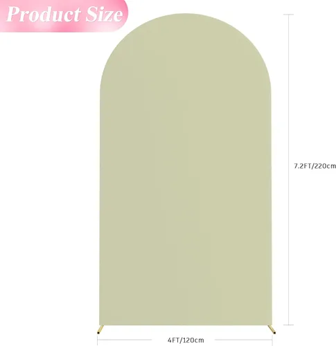 Miniatura 2 de Wokceer Cubierta de fondo de arco de boda de 7.2 pies de elastano, ajustada, color verde salvia, cubierta de arco de arcos de Chiara para decoración