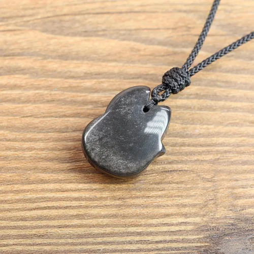 Miniatura 5 de COAI Collar con colgante de zorro de piedra para hombre y mujer, Piedra, Jaspe