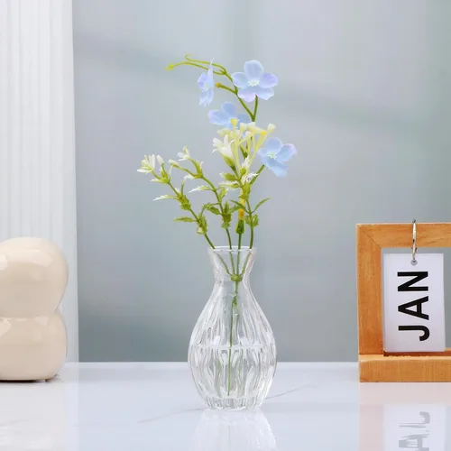 Miniatura 5 de Mapoxy Juego de 4 Jarrones de Vidrio para Brotes, Pequeños Jarrones de Flores para Centros de Mesa de Boda y Decoraciones de Mesa, Mini Jarrones