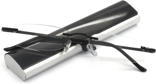 Miniatura 18 de Gafas de lectura sin montura con estuche delgado para hombres y mujeres, negro, dorado y plomizo, azul y rojo Oro