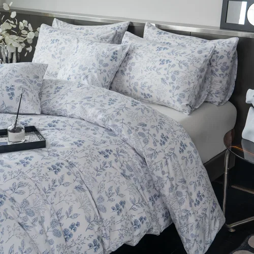 Miniatura 3 de Jane yre Funda de Edredón Queen de Flores de Microfibra Cepillada 3 Piezas Juego de Ropa de Cama Floral Queen Estilo Jardín Patrón Floral Azul Funda
