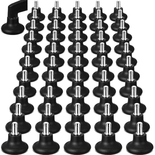 Thyle 50 piezas de perfil bajo deslizadores de campana de repuesto para patas de silla de ruedas fijas estacionarias ruedas silla de oficina, ruedas