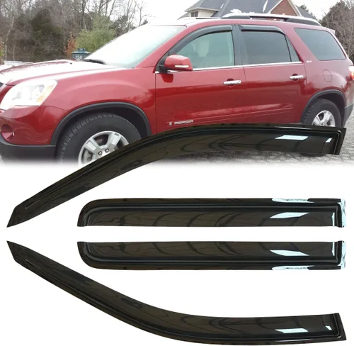 Miniatura 17 de 2 protectores de lluvia estilo montaje exterior, deflectores de viento duraderos para ventana lateral, color humo oscuro, viseras de ventana
