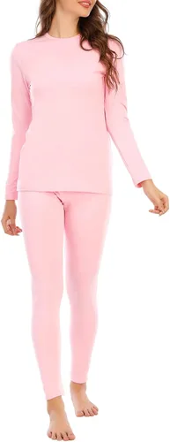 Miniatura 3 de American Trends Conjunto de ropa interior térmica para mujer, ropa interior larga con forro polar, parte superior e inferior, conjuntos térmicos
