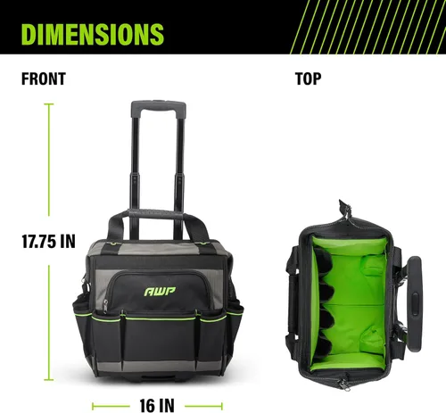 Miniatura 4 de Bolsas de herramientas AWP, bolsa de herramientas premium, negra, bolsa de herramientas duradera, para profesionales y contratistas