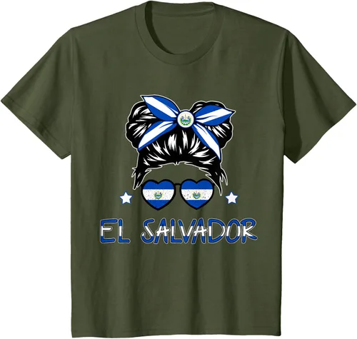 Miniatura 9 de Camiseta de El Salvador para Niñas Bandera Patrimonio Hispano Salvadoreño