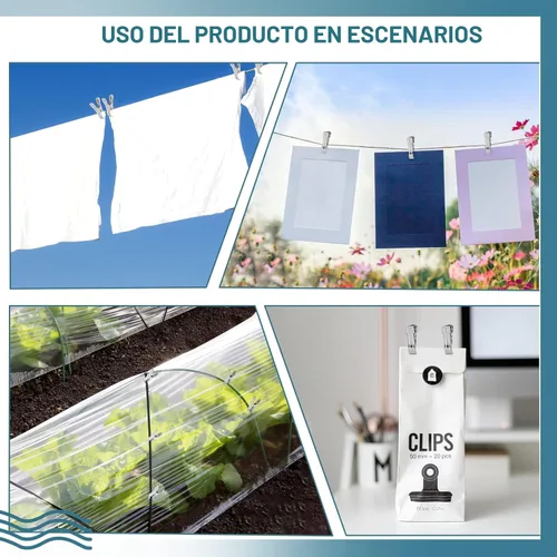 Miniatura 3 de 40 piezas de clips de jardín, abrazaderas de acero inoxidable resistentes para invernadero, clips para malla de invernadero, tienen un agarre fuerte