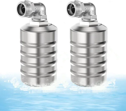 Válvula de flotador de acero inoxidable 304 totalmente automático con control de nivel de agua, paquete de 2 mini válvulas de flotación de bola de