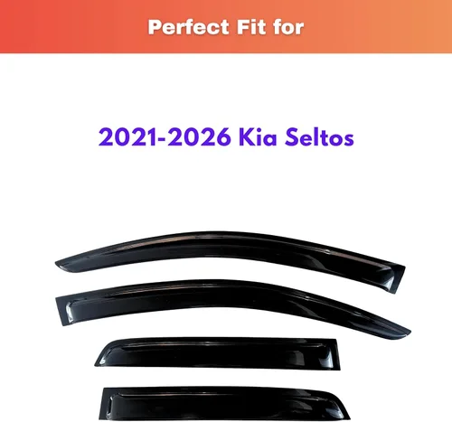 Miniatura 305 de KPY Visor de ventana compatible con Kia Soul 2009-2013, Protector contra lluvia de 4 unidades, deflectores de ventilación de ventana lateral