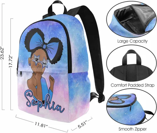 Miniatura 163 de Texto personalizado Elefante desgaste gafas mochila mochila mochila casual Daypack bolsa para mamá niñas, color86-4, Mochilas Daypack