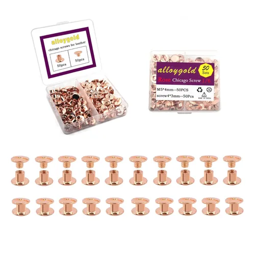 Miniatura 38 de 50 Juegos M5*6 Negro Pistola Kit de Tornillos Chicago Remaches de Cuero Tornillos Remaches Chicago Botones de Tornillos DIY Acabado de Cuero
