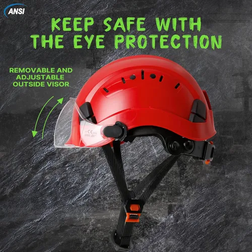 Miniatura 3 de AOLAMEGS - Cascos de construcción aprobados por OSHA - ANSI Z89.1, Cascos de seguridad rojas de alto impacto ABS, con ventilación ajustable