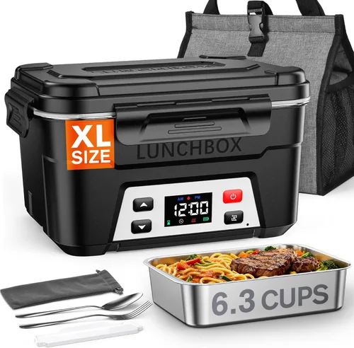 Miniatura 10 de EAST OAK Caja de almuerzo eléctrica inalámbrica para adultos, caja de almuerzo autocalentable recargable de 5.5 tazas - Calentamiento automático