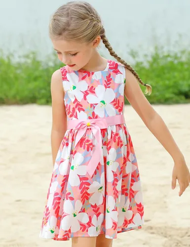 Miniatura 34 de Vestido de verano para niña, de algodón, con diseño floral