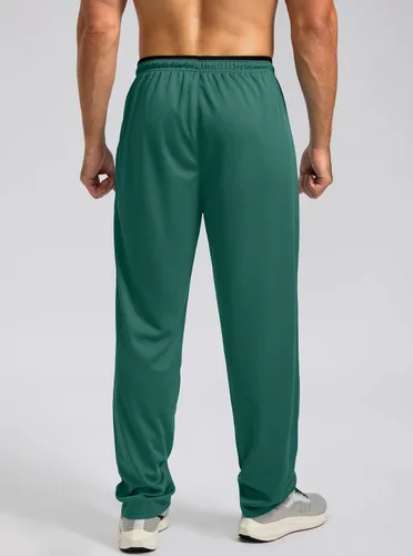 Miniatura 3 de G Gradual Pantalones deportivos para hombre con parte inferior abierta, pantalones de entrenamiento con bolsillos con cremallera, malla ligera
