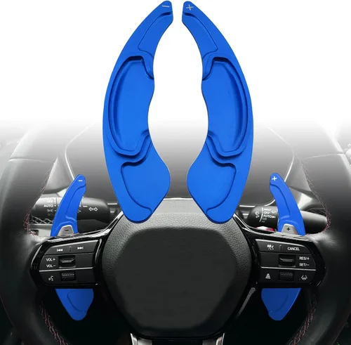 Miniatura 10 de Etiqueta engomada de la cubierta de la extensión de la paleta del cambio del volante de aleación de aluminio Accesorios del coche para Honda Negro