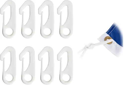 NQ Ganchos de nailon duradero para asta de bandera, accesorio para mástil de bandera – Fija ganchos de banderas a la cuerda del patio y abrocha la