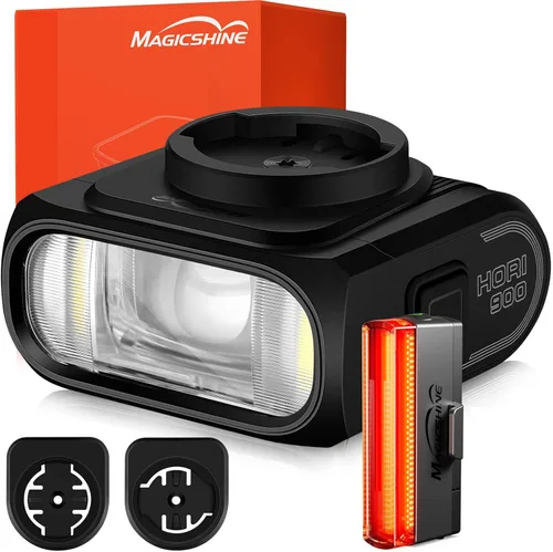 Magicshine Hori 900 Compatible with Garmin/Wahoo Bike Computer Dual Mounted Bike Light 900 Lumens Super Bright Independent DRL Fast USB-C Charging