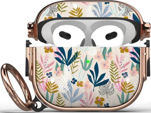 Miniatura 41 de Maxjoy Funda para AirPods 3 con cerradura, bonita funda protectora rígida para AirPod 3 de tercera generación para mujeres y hombres con llavero