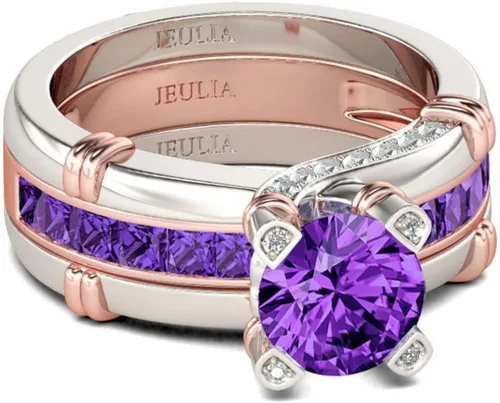 Miniatura 4 de Jeulia - Anillo de plata de ley con circonitas intercambiables para mujer, para boda, compromiso, aniversario