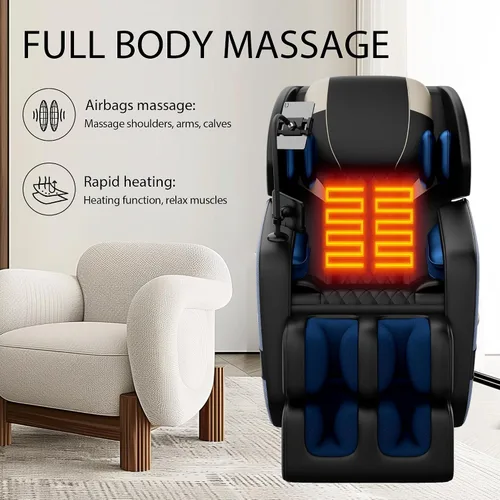 Miniatura 4 de KEIKI Silla de masaje reclinable con gravedad cero, presión de aire de cuerpo completo y calefacción, masaje Shiatsu con rodillo de espalda y pies