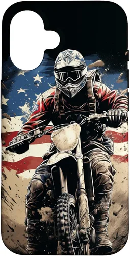 Miniatura 32 de Dirt Bike American Flag Motocross Enduro Biker 4th of July Case for iPhone 17