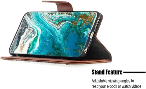 Miniatura 2 de jioeuinly Case Compatible with Celular Kalley Element 5+Plus Phone Case Flip Stand Cover Stitching Style Wallet Case Brown