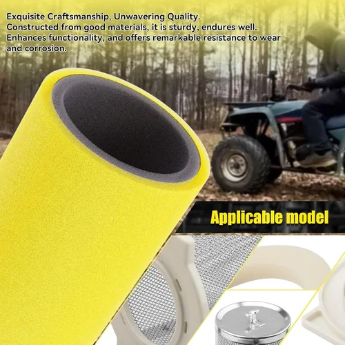 Miniatura 4 de Kit de filtro de aire, guía y tapa final para Yamaha Big Bear 350 Moto-4 250 350 Timberwolf 250 YFB250 1987-2000 Kodiak 400 YFM400FW 1993-1999