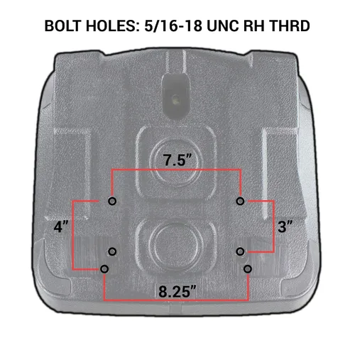 Miniatura 4 de E-AM129970 Asiento negro para John Deere Gator con orificio de drenaje (M-Gator, E, Turf, TX 4X2, TH Turf, XUV550, 4X4 HPX, 4X2 Trail, 6X4 Trail ++)