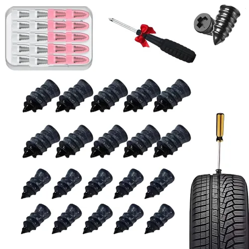 Miniatura 9 de Kit de clavos de goma para reparación de neumáticos, kit de uñas de reparación de neumáticos con caja y destornillador, herramientas de reparación