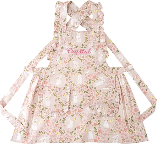 Miniatura 10 de MT WORLD Delantal para Niñas Pequeñas Delantales de Chef Personalizados para Niños con Nombre Delantales con Volantes para Niñas Pequeñas Vestido