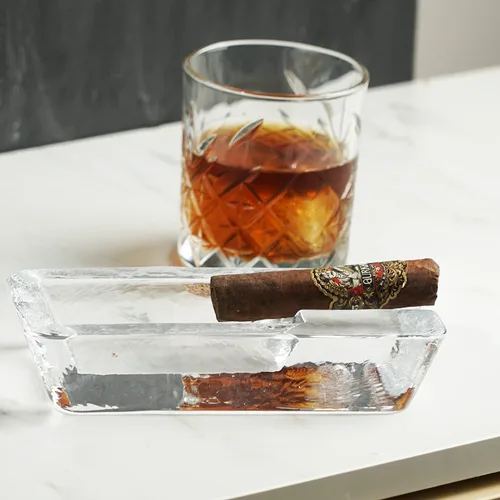 Miniatura 8 de The Buybox Cenicero grande para cigarrillos al aire libre, vidrio pesado grande para patio/exteriores/ceniceros de cenizas de cigarros grande