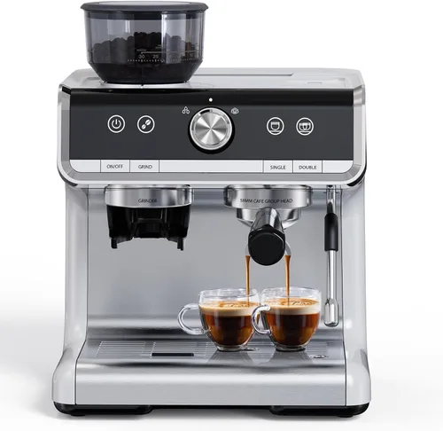 Miniatura 8 de Máquina de café espresso súper automática de 20 barras con espumador de leche, cafetera de café helado de grano a taza totalmente automática de café