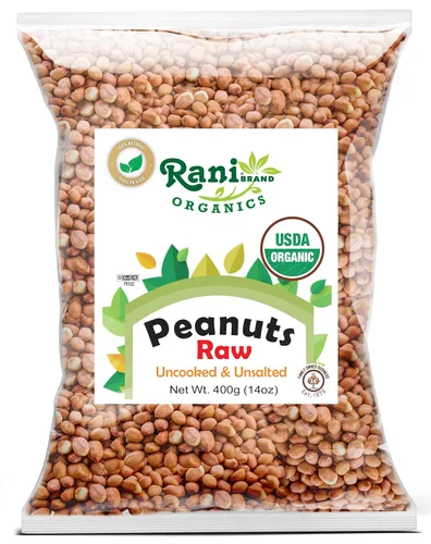 Miniatura 29 de Cacahuetes Rani, enteros crudos con piel (sin cocer, sin sal) 80 onzas (5 libras) 5.0 lbs a granel ~ Todo natural Vegano Kosher Apto
