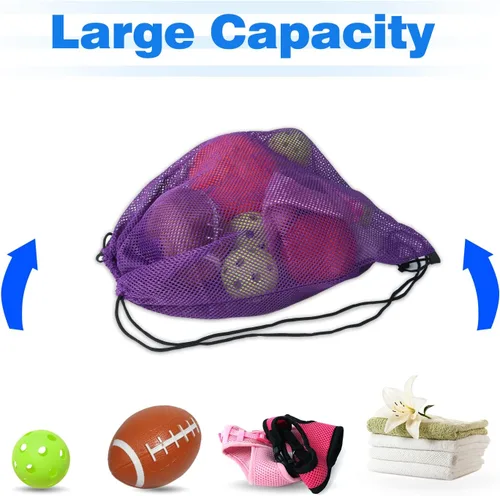 Miniatura 72 de GSE Games & Sports Expert Bolsa de malla con cordón para béisbol, pelotas de pickleball, pelotas de golf, gimnasio, equipo de natación, lavandería