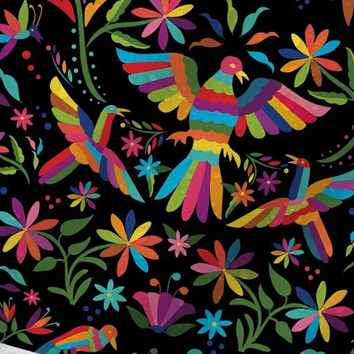 Miniatura 4 de MEHOFOND Cortina de ducha estilo otomí de 72 x 72 pulgadas para baño, estilo mexicano, tradicional, mexicano, pájaro azul, rojo y negro, tela