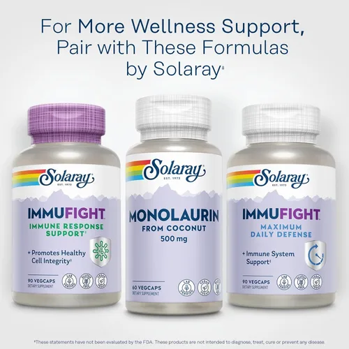 Miniatura 8 de SOLARAY Monolaurina de 500 mg de coco natural, suplemento de monolaurina para un potente apoyo nutricional, verificado en laboratorio, 60 porciones