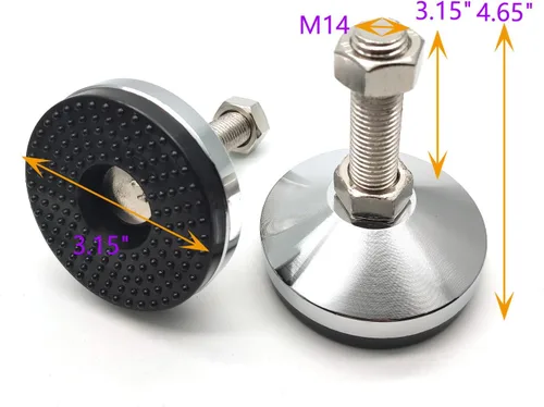 Miniatura 2 de Pie nivelador de poste roscado ajustable, paquete de 2, pies autonivelantes de mesa atornillados en pies niveladores rosca M14, capacidad de 440