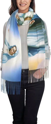 Miniatura 2 de VEIZKUO Borlas suaves bufandas chales envolventes bufandas ligeras, chales grandes y envolturas para vestidos de noche, decoración de fiesta