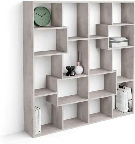 Miniatura 69 de Mobili Fiver, Iacopo XS Estantería con puertas de panel (63.31 x 31.5 pulgadas), color negro Ashwood, Made in Italy