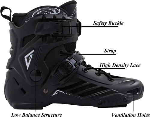 Miniatura 3 de LIKU Negro Profesional Patines En Línea Unisex