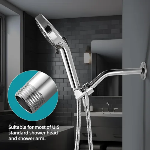 Miniatura 4 de Cobbe Brazo de ducha con brida y cinta de teflón, brazo de ducha montado en la pared de 8 pulgadas, extensión de acero inoxidable 304 para cabezal