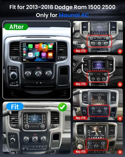 Miniatura 9 de 4 GB RAM+64 GB ROM Radio de coche para Dodge Ram 1500 2500 2013-2018: 1280 * 800 Pantalla táctil Car Stereo Upgrade Wireless CarPlay Android Auto